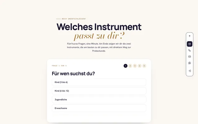 Instrumenten-Finder von Music Campus: Frage 1 von 5, Für wen suchst du?